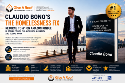 Claudio Bonoâs The Homelessness Fix Book Returns to #1 on Amazon Kindle in Social Policy, Philanthropy & Charity, and Social Work, highlighting a Three-Year Blueprint to End Street Homelessness